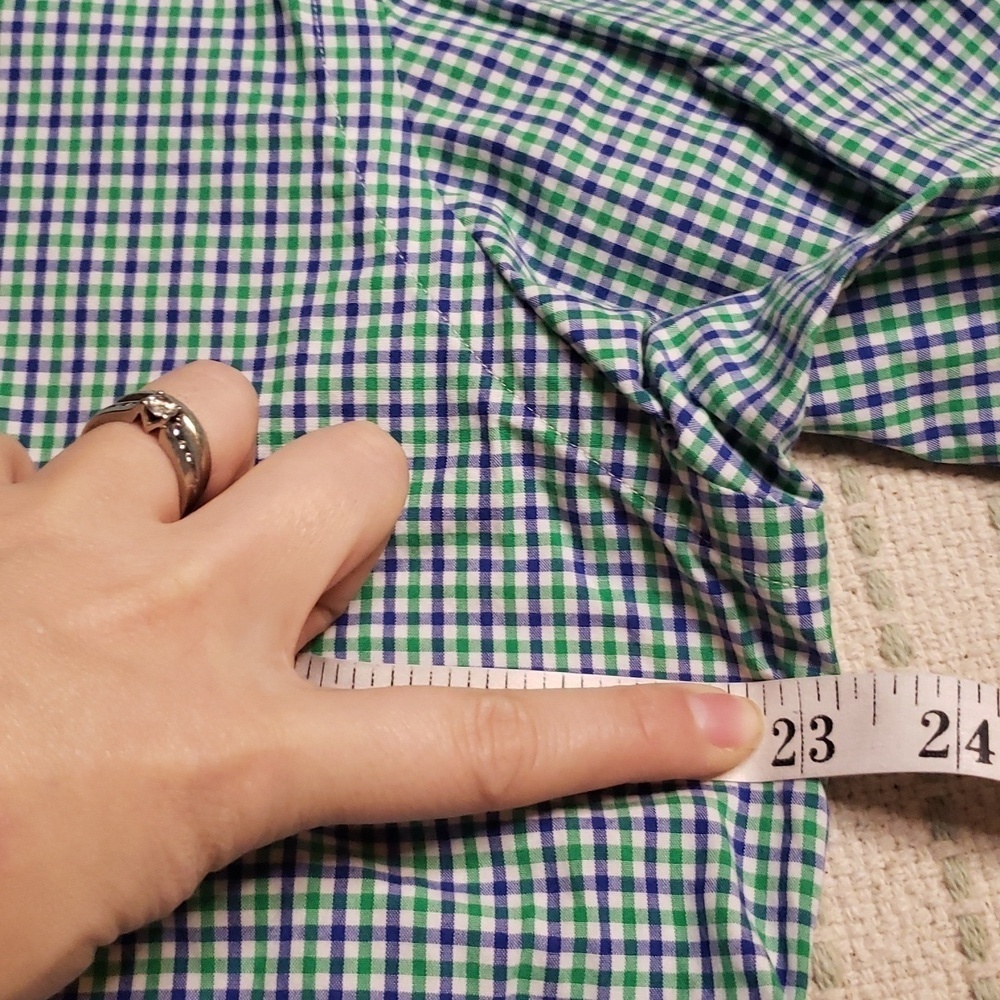 Ralph Lauren men's green/blue/white thin stripe button down longsleeve large - Picture 5 of 6